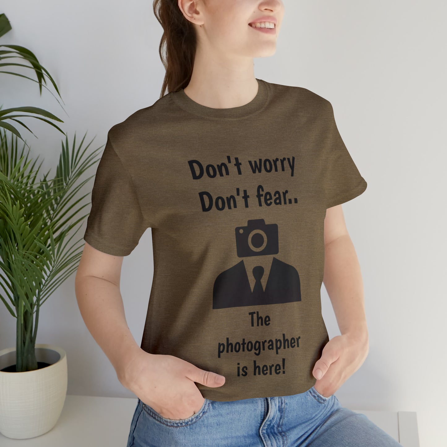 The photographer is here! Tee Shirt | Funny Photography Tee Shirt | Camera Guy/Girl Unisex Short Sleeve Tee | Photogenic Tee Shirt