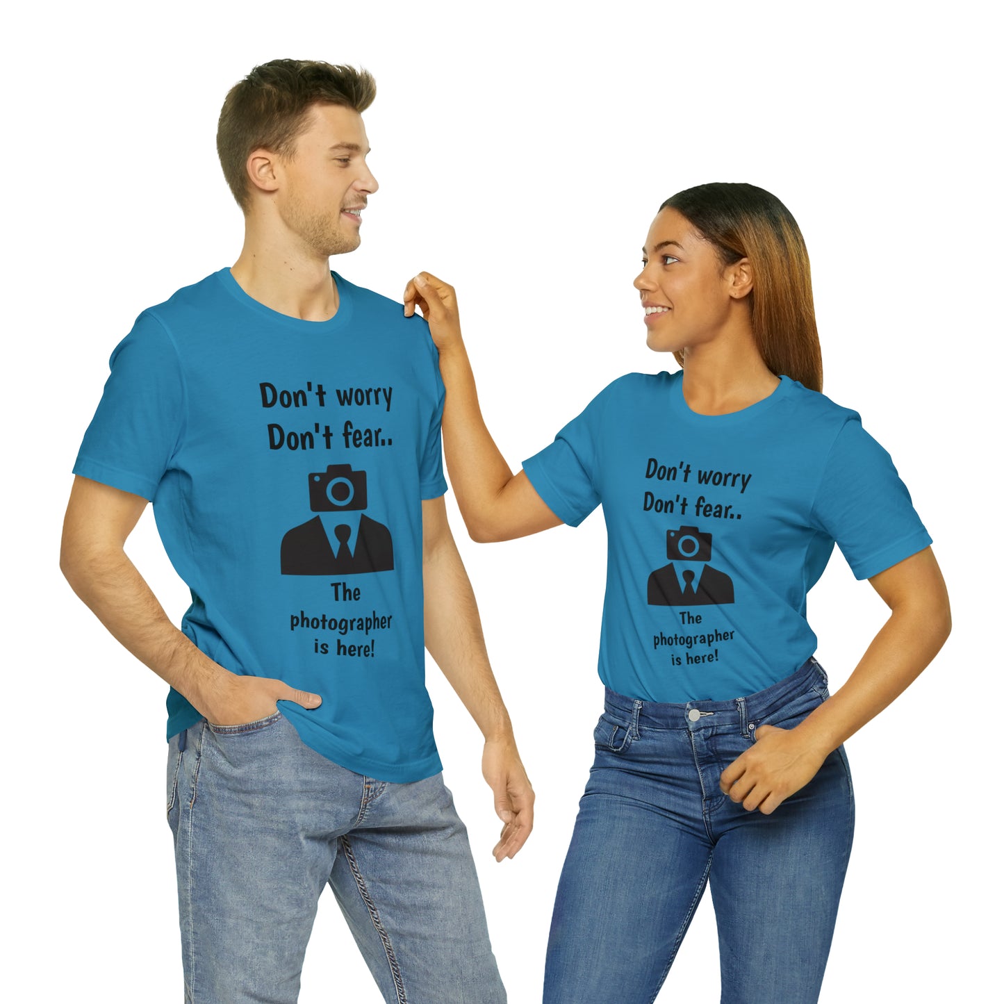 The photographer is here! Tee Shirt | Funny Photography Tee Shirt | Camera Guy/Girl Unisex Short Sleeve Tee | Photogenic Tee Shirt