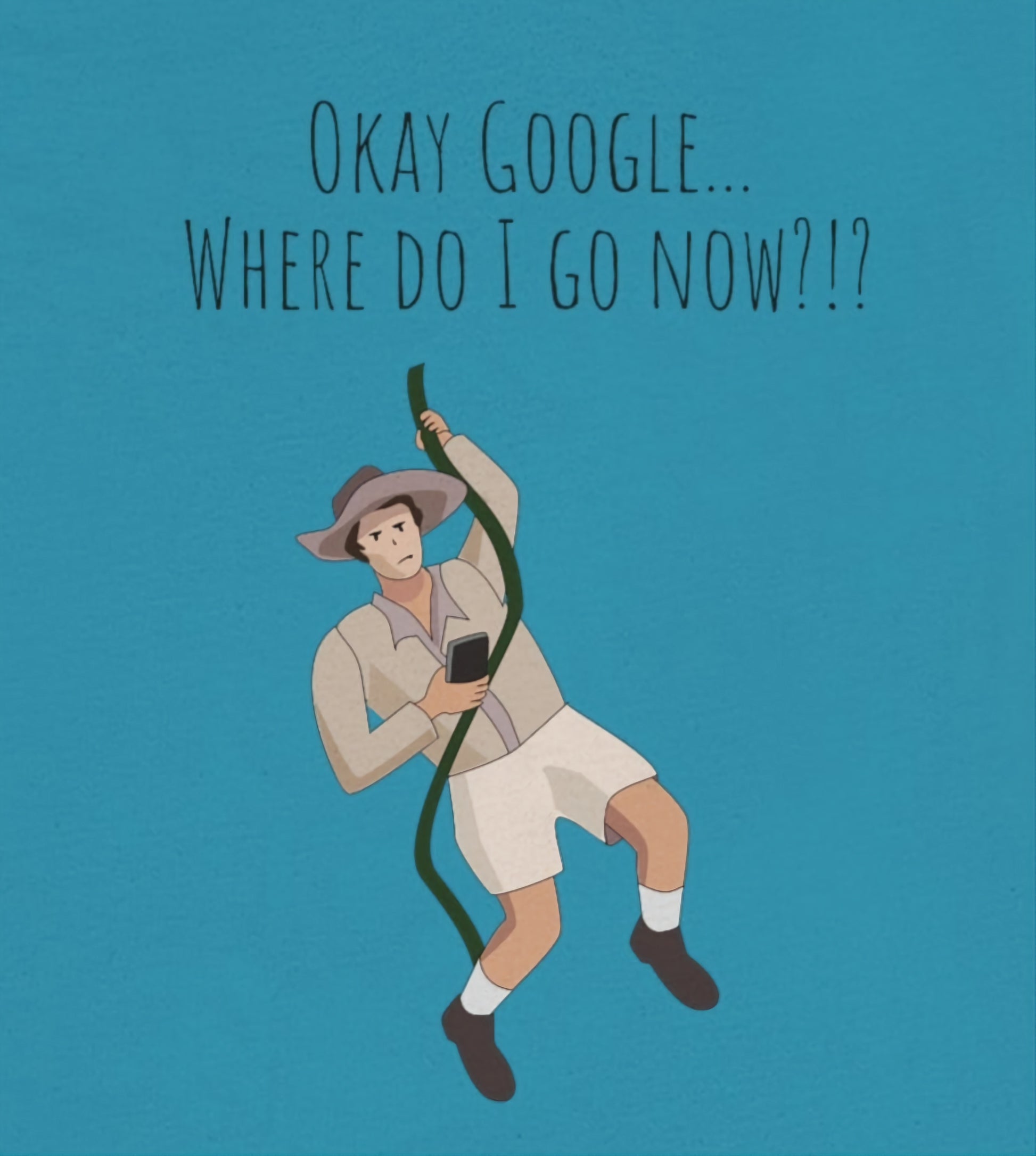 Okay Google... Where do I go now?!? - Funny Unisex Short Sleeve Tee - CrazyTomTShirts