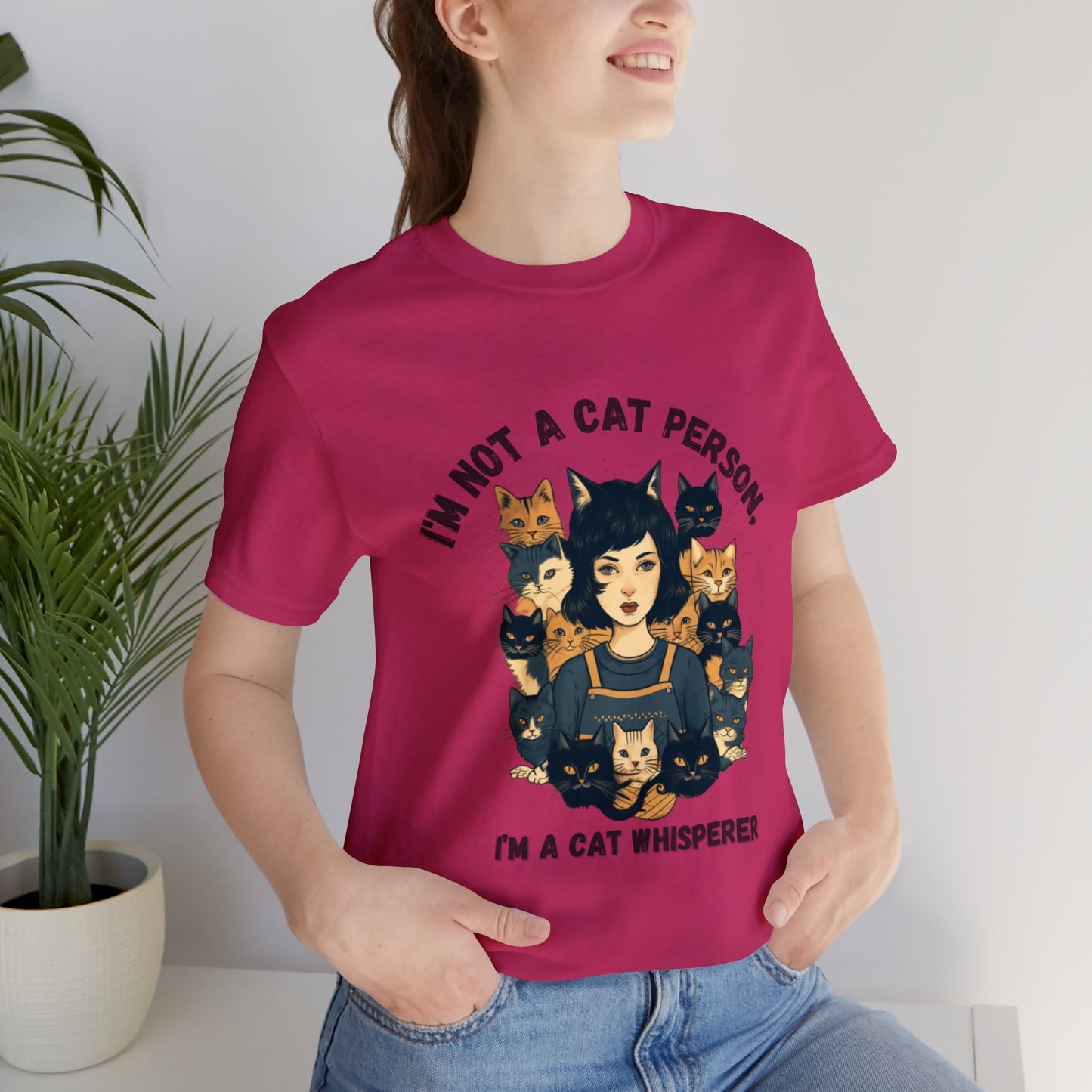 I'm not a cat person, I'm a Cat Whisperer Tee Shirt |  Funny Unisex Short Sleeve Tee | Funny Cat Shirt - CrazyTomTShirts