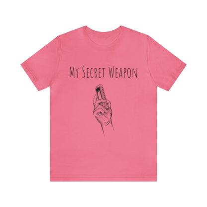 My Secret Weapon Harmonica Tee Shirt | Harmonica Lover Tee Shirt | Country, Folk music Fan tee Shirt | Wind instrument Musician Tee Shirt - CrazyTomTShirts