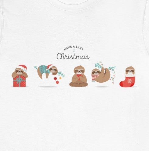 Have a Lazy Christmas - Funny Sloth Unisex Short Sleeve Tee - CrazyTomTShirts