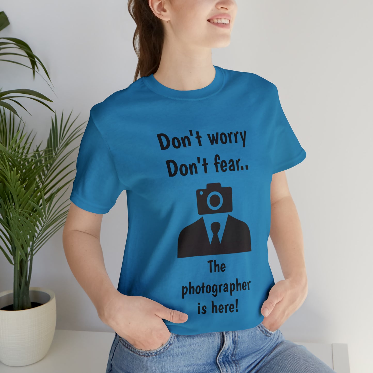 The photographer is here! Tee Shirt | Funny Photography Tee Shirt | Camera Guy/Girl Unisex Short Sleeve Tee | Photogenic Tee Shirt