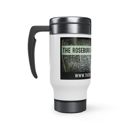 Roseburg Receiver - BlackBG - Stainless Steel Travel Mug with Handle, 14oz - CrazyTomTShirts