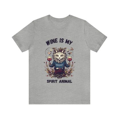 Wine is my spirit animal Tee Shirt | Funny Spirit animal Tee Shirt | Funny Unisex Short Sleeve Tee | Unisex Wine Tee Shirt | Wine T-shirt - CrazyTomTShirts
