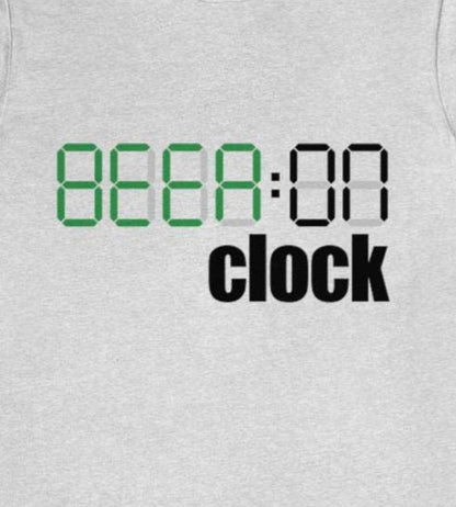 Beer on clock - Funny Unisex Short Sleeve Tee - CrazyTomTShirts