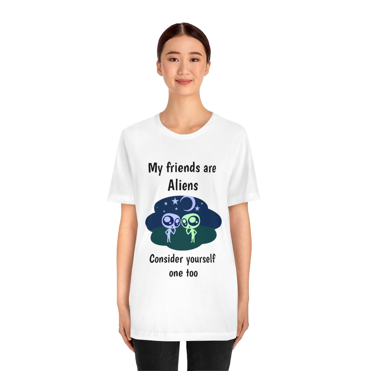 My friends are aliens - Funny Unisex Short Sleeve Tee