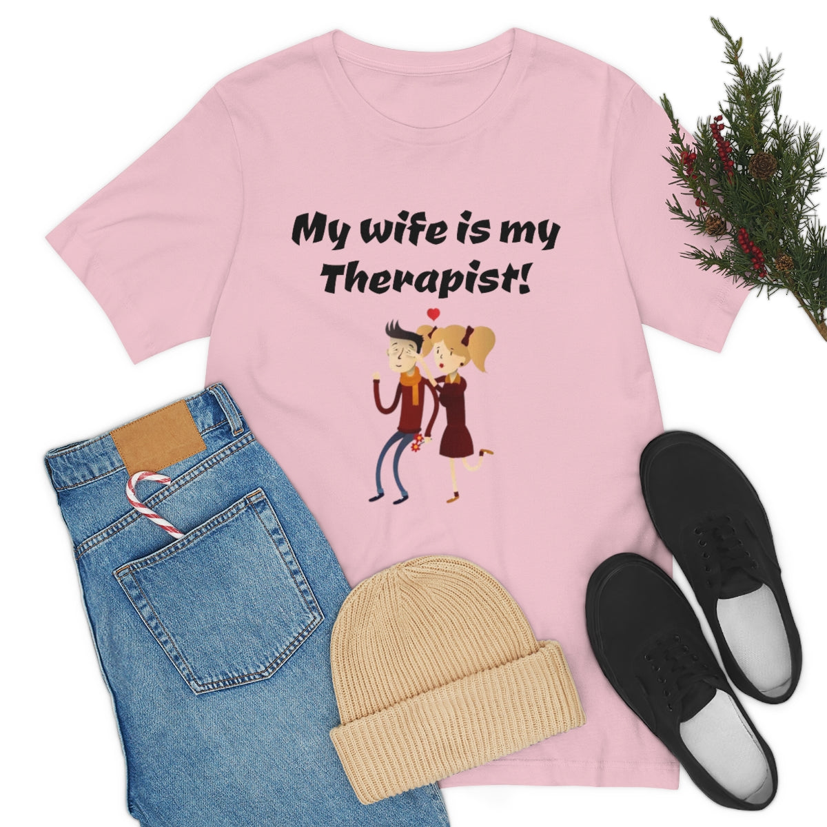 My wife is my Therapist- Funny Unisex Short Sleeve Tee