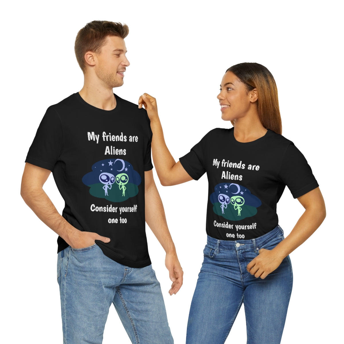 My friends are aliens - Funny Unisex Short Sleeve Tee