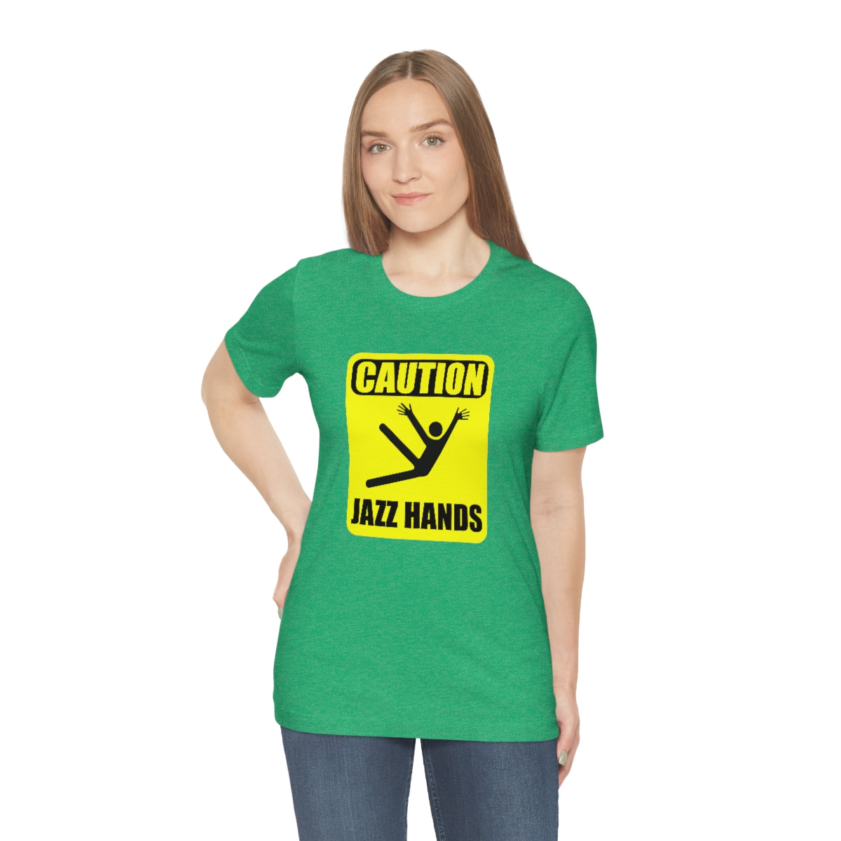 Caution Jazz hands - Funny - Unisex Short Sleeve Tee