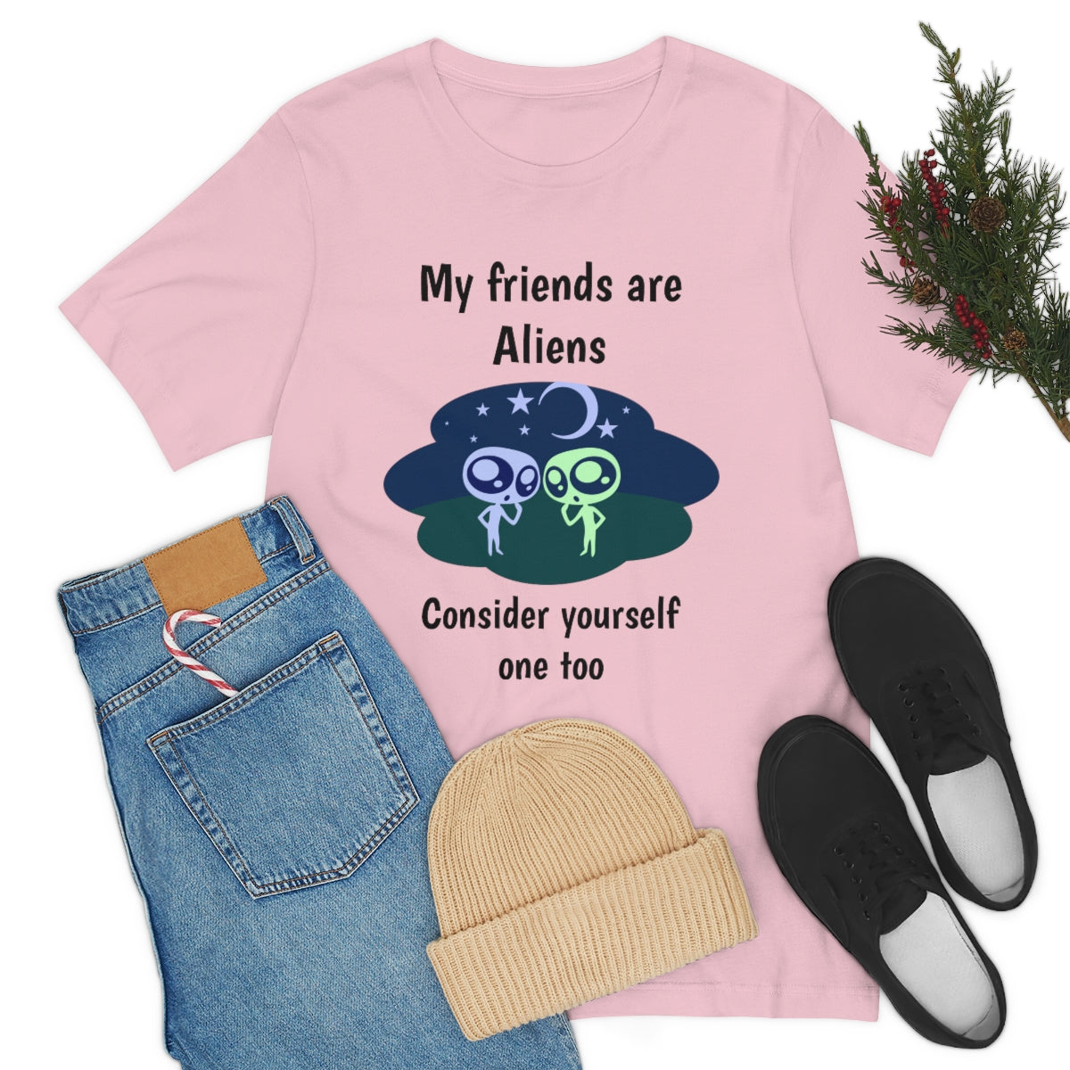 My friends are aliens - Funny Unisex Short Sleeve Tee