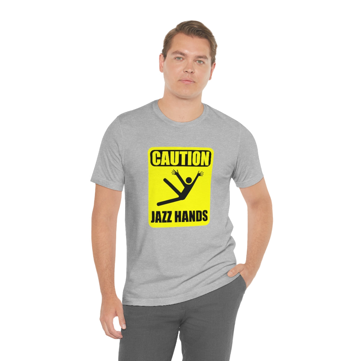 Caution Jazz hands - Funny - Unisex Short Sleeve Tee