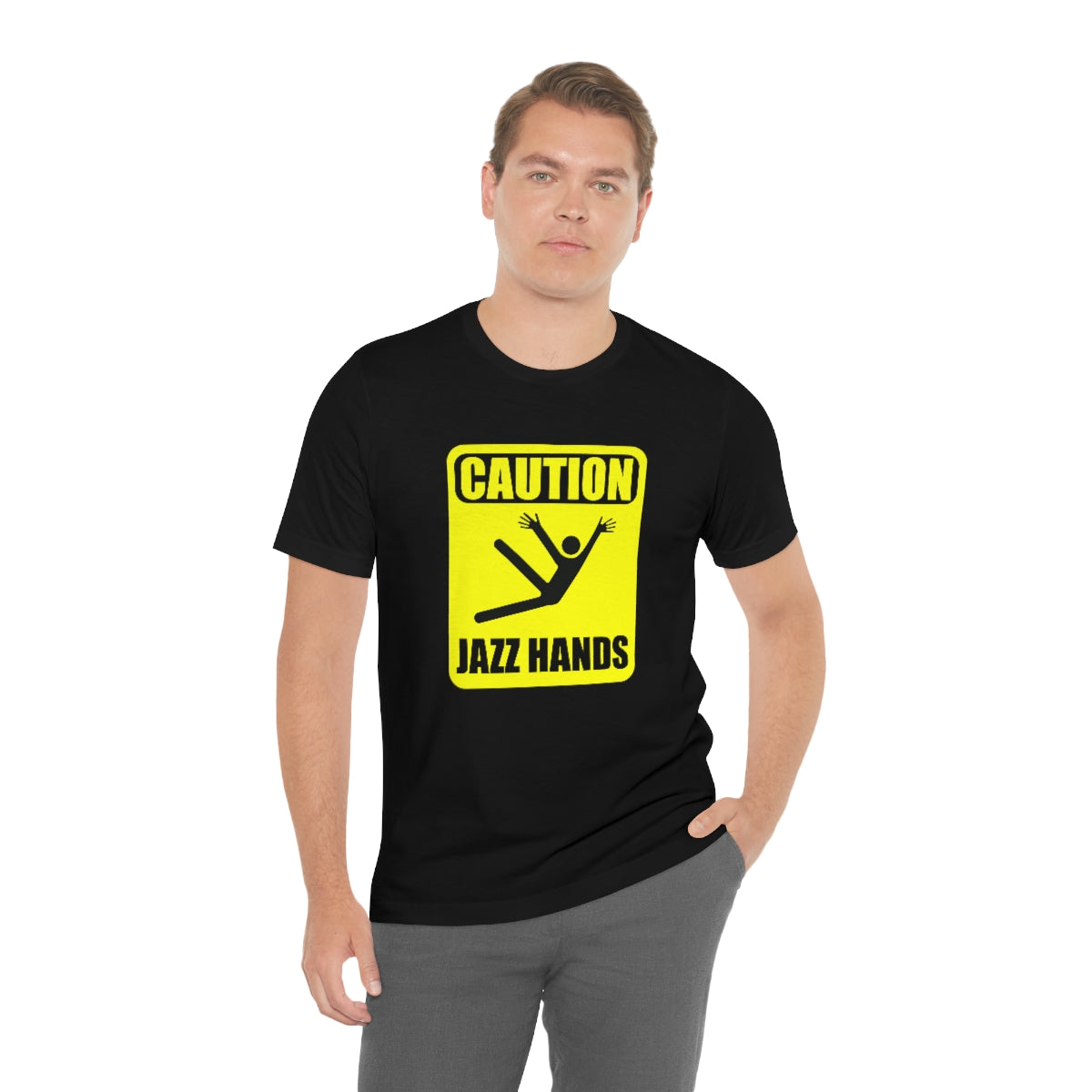 Caution Jazz hands - Funny - Unisex Short Sleeve Tee