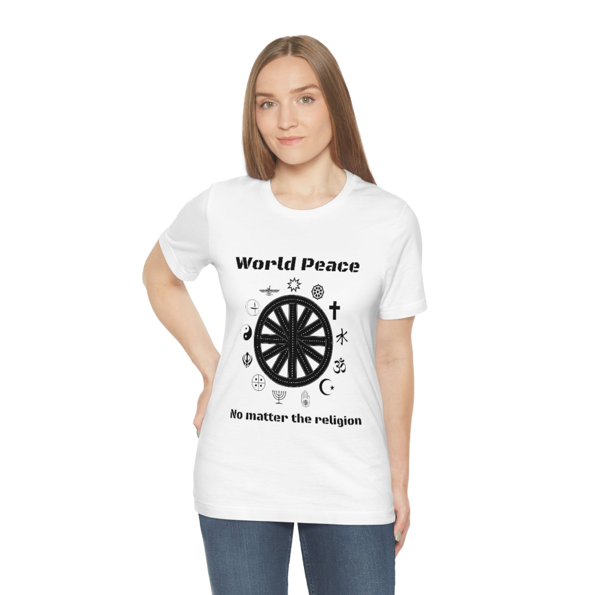 World peace no matter the religion - Unisex Short Sleeve Tee