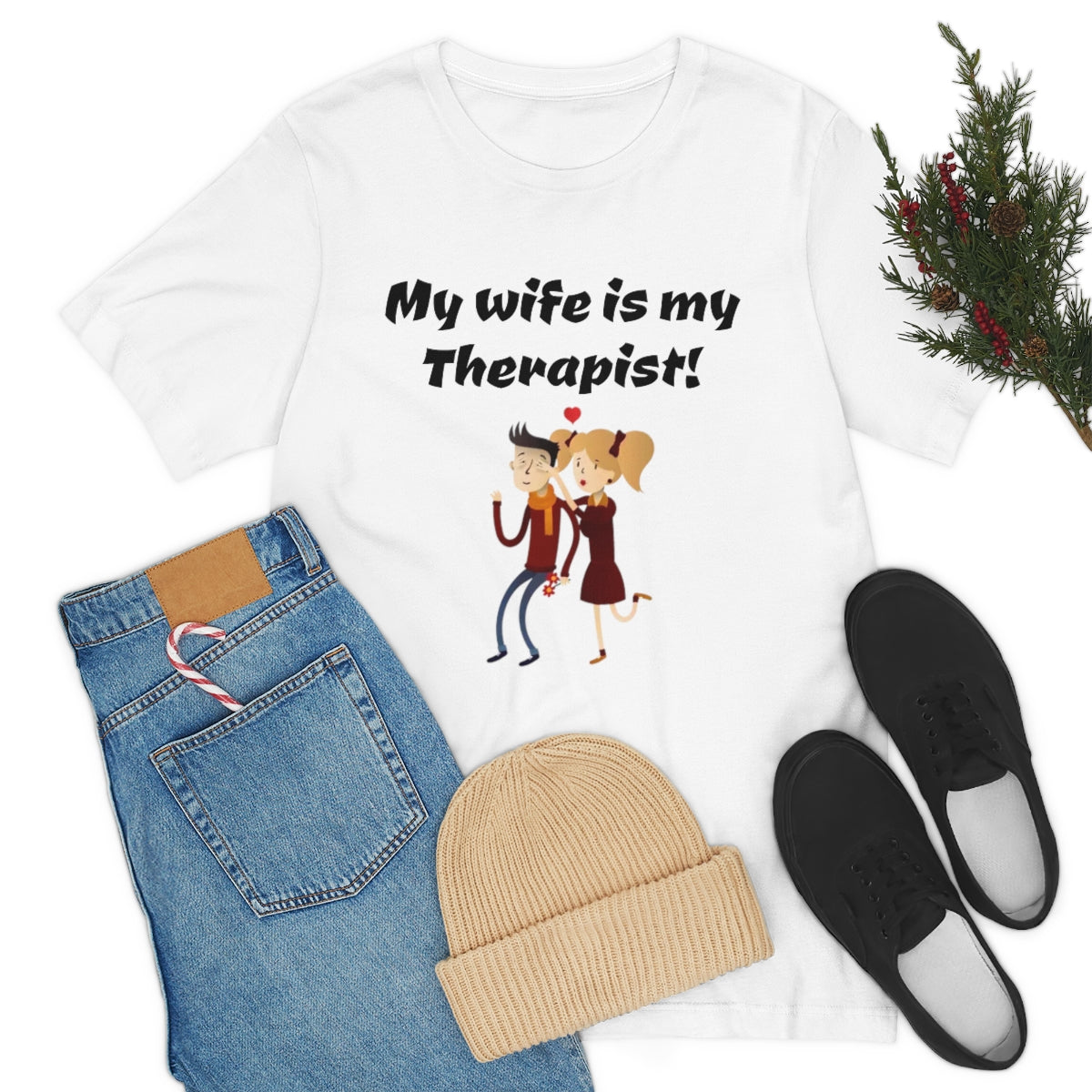 My wife is my Therapist- Funny Unisex Short Sleeve Tee