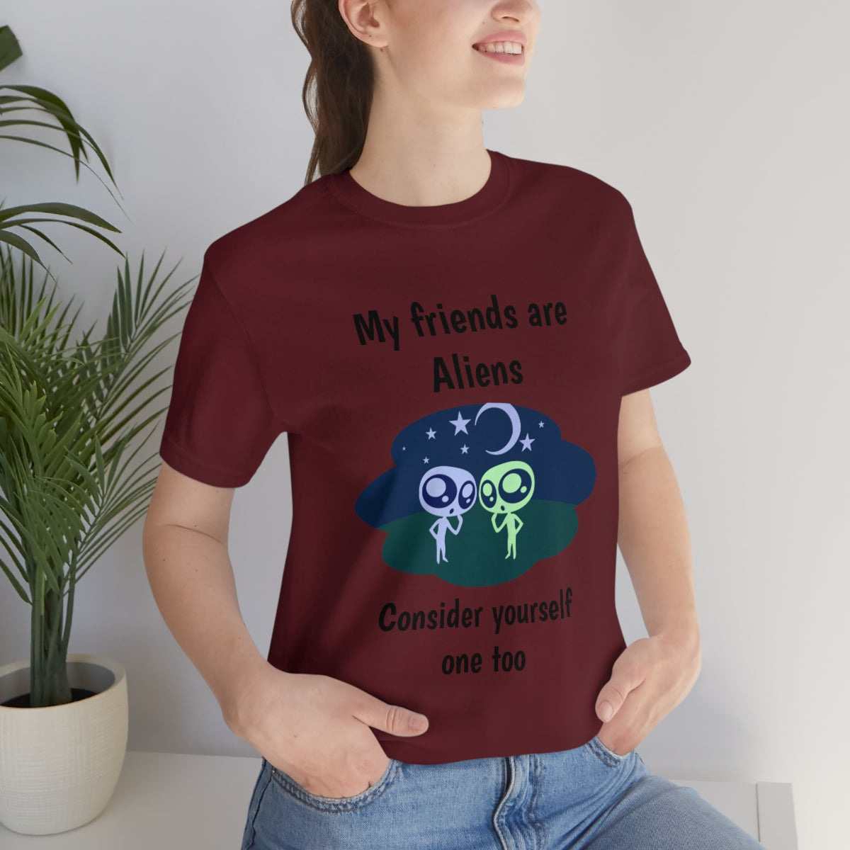 My friends are aliens - Funny Unisex Short Sleeve Tee