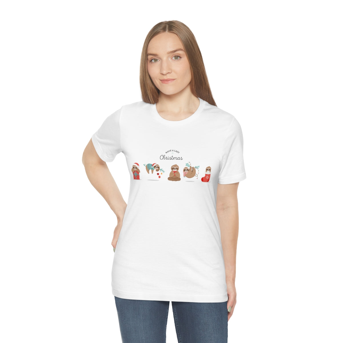 Have a Lazy Christmas - Funny Sloth Unisex Short Sleeve Tee - CrazyTomTShirts