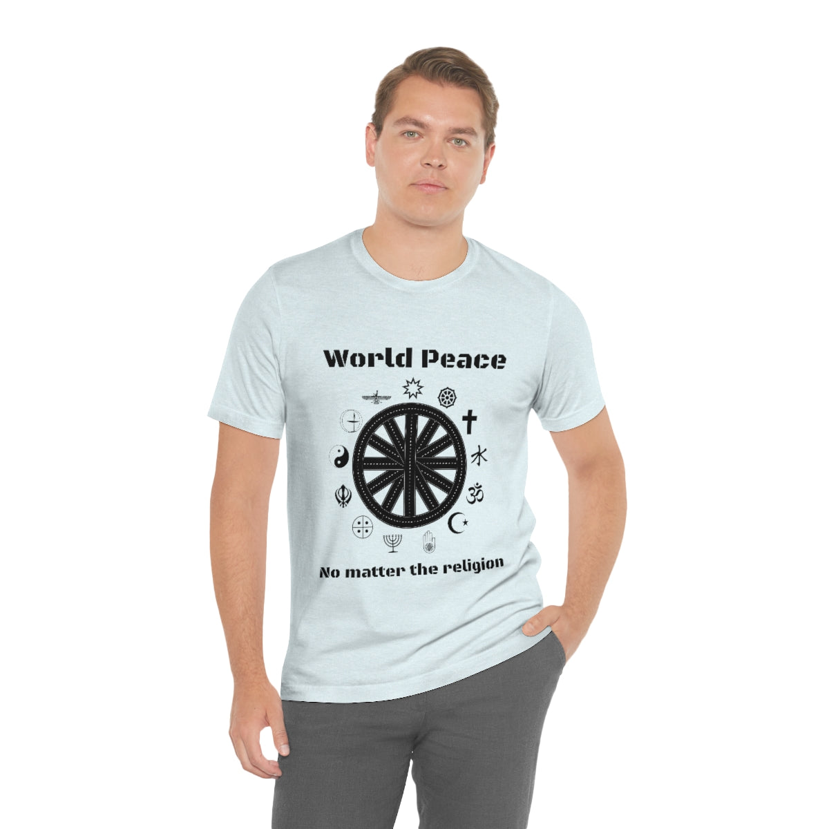 World peace no matter the religion - Unisex Short Sleeve Tee