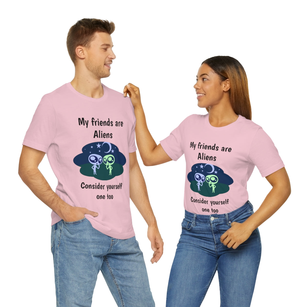 My friends are aliens - Funny Unisex Short Sleeve Tee