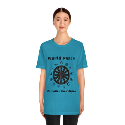 World peace no matter the religion - Unisex Short Sleeve Tee