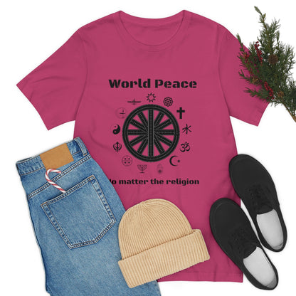 World peace no matter the religion - Unisex Short Sleeve Tee