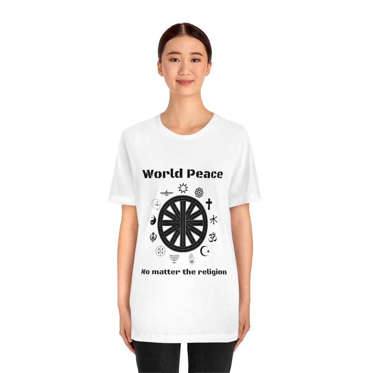 World peace no matter the religion - Unisex Short Sleeve Tee