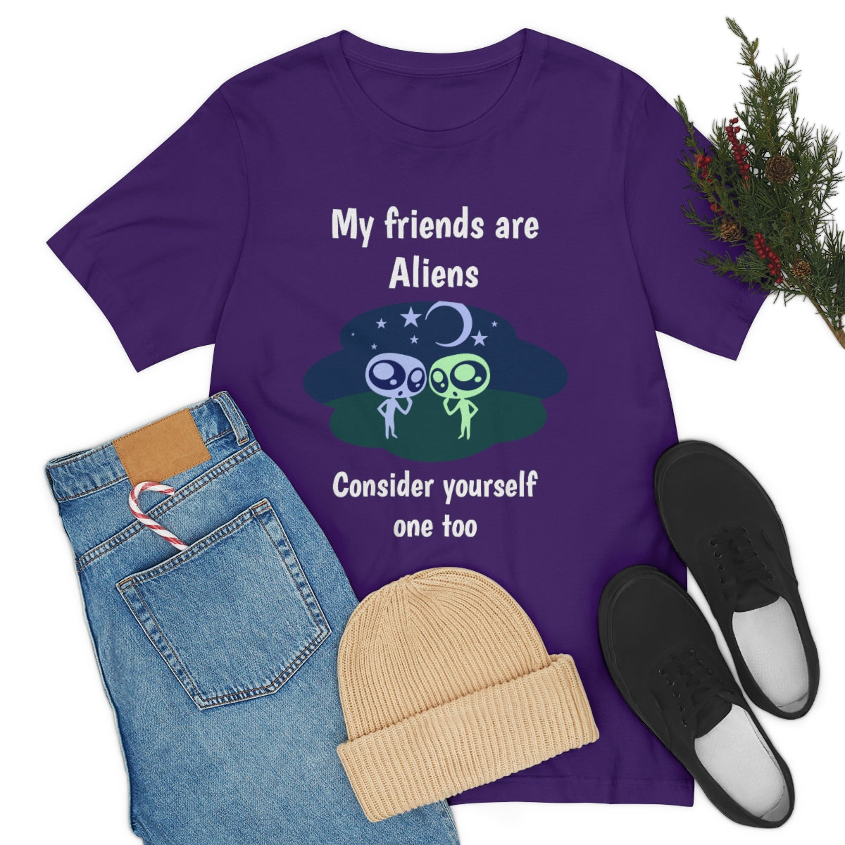 My friends are aliens - Funny Unisex Short Sleeve Tee