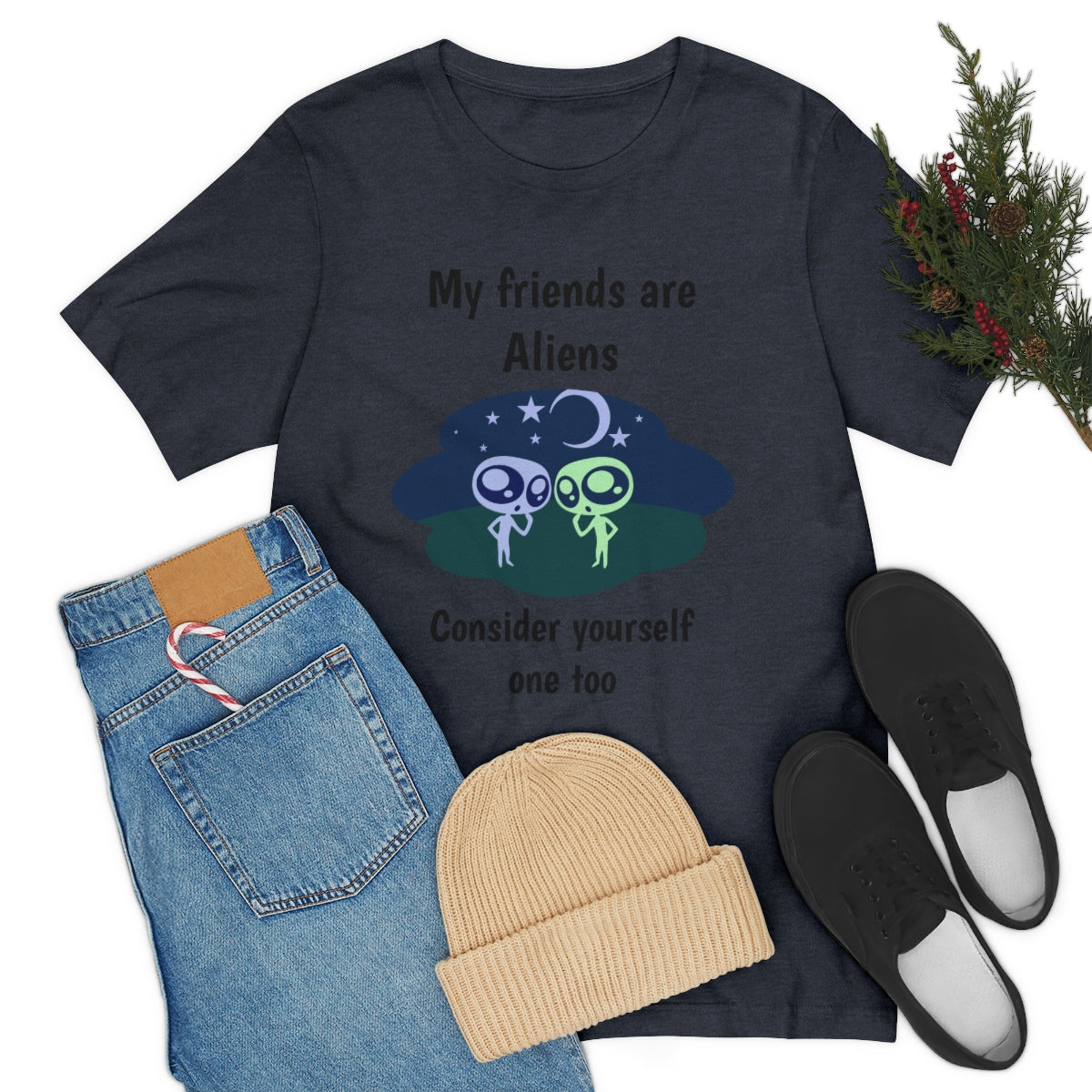 My friends are aliens - Funny Unisex Short Sleeve Tee