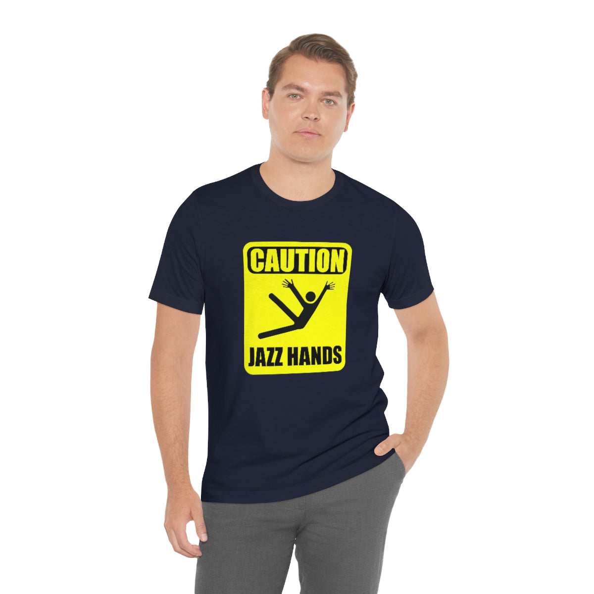 Caution Jazz hands - Funny - Unisex Short Sleeve Tee