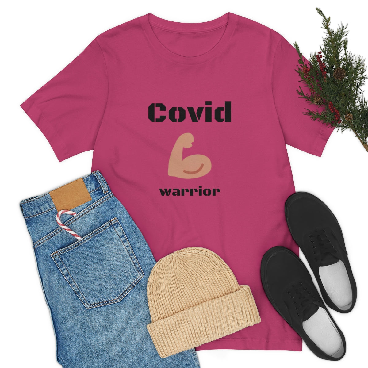 Covid Warrior - Designed - Unisex Short Sleeve Tee - CrazyTomTShirts