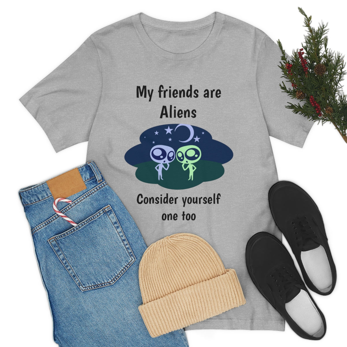 My friends are aliens - Funny Unisex Short Sleeve Tee