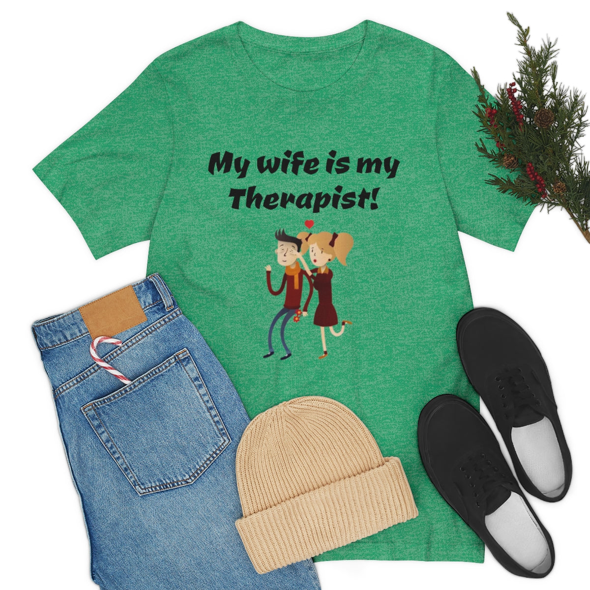 My wife is my Therapist- Funny Unisex Short Sleeve Tee