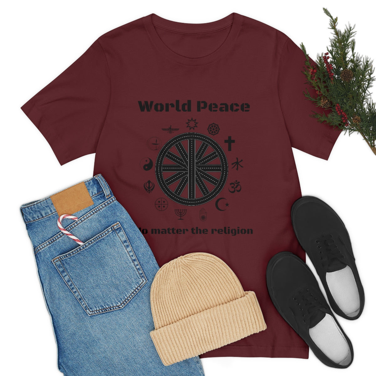 World peace no matter the religion - Unisex Short Sleeve Tee