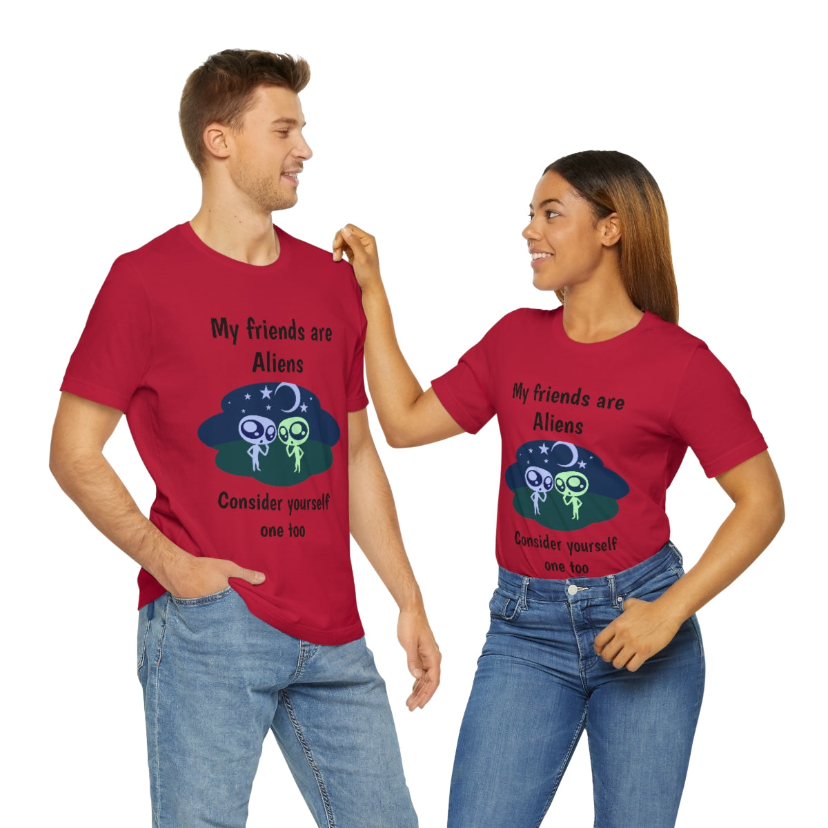 My friends are aliens - Funny Unisex Short Sleeve Tee