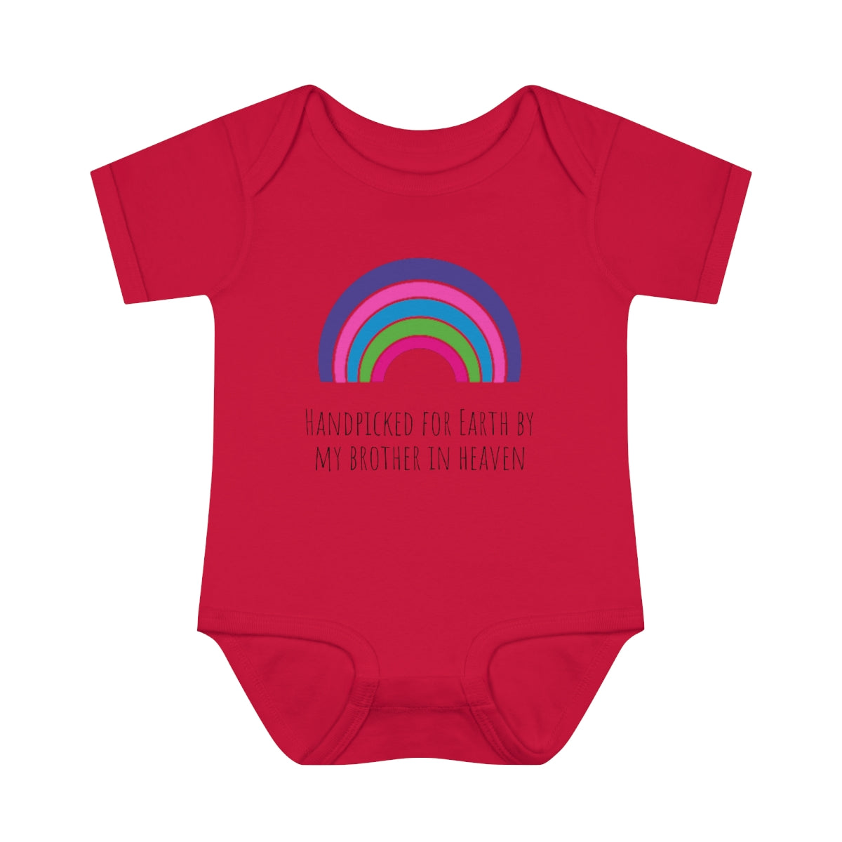 Handpicked for Earth by my Brother in Heaven - Infant Baby Rib Bodysuit - CrazyTomTShirts