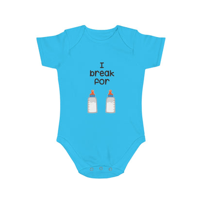 Funny "I break for **" Short Sleeve Baby Bodysuit