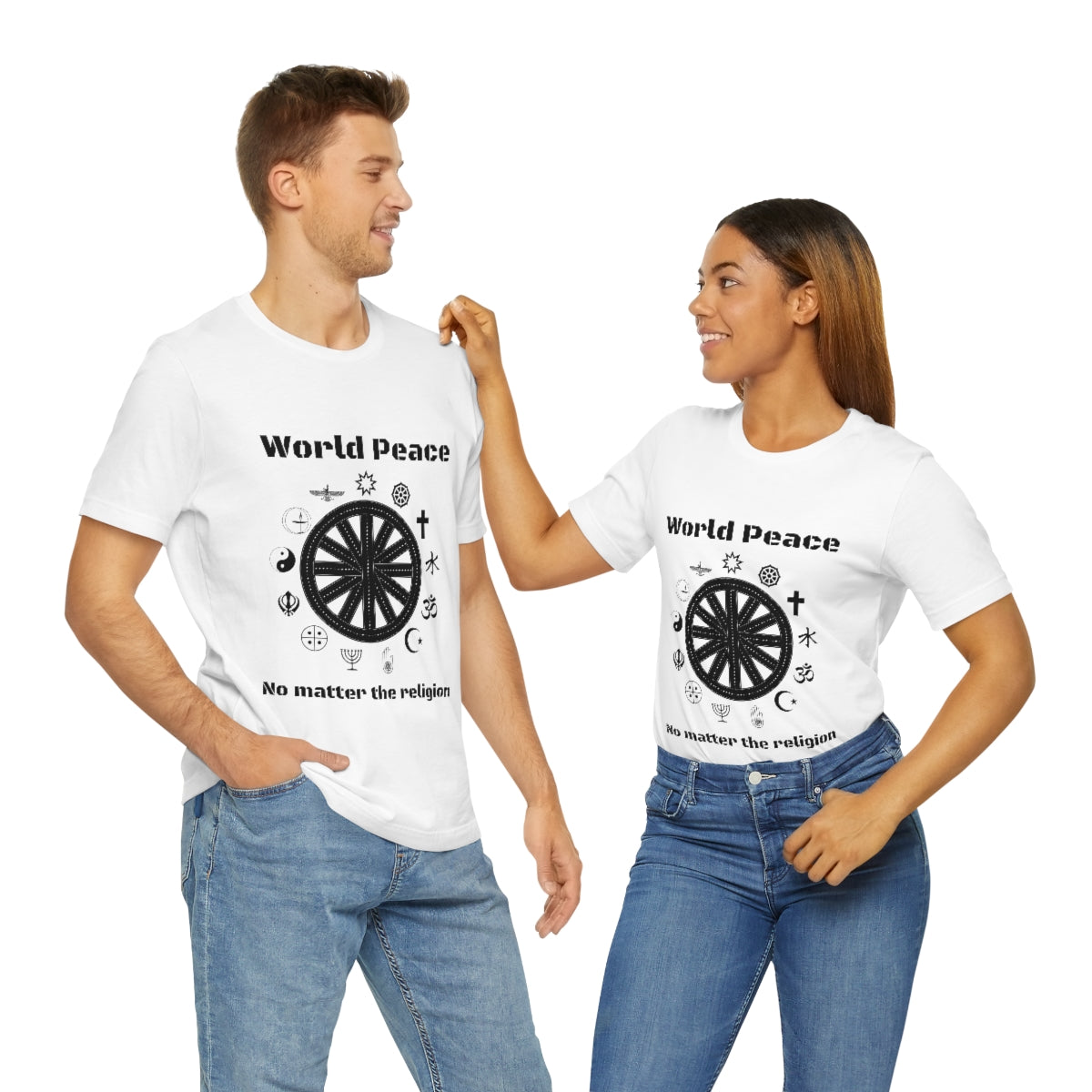 World peace no matter the religion - Unisex Short Sleeve Tee