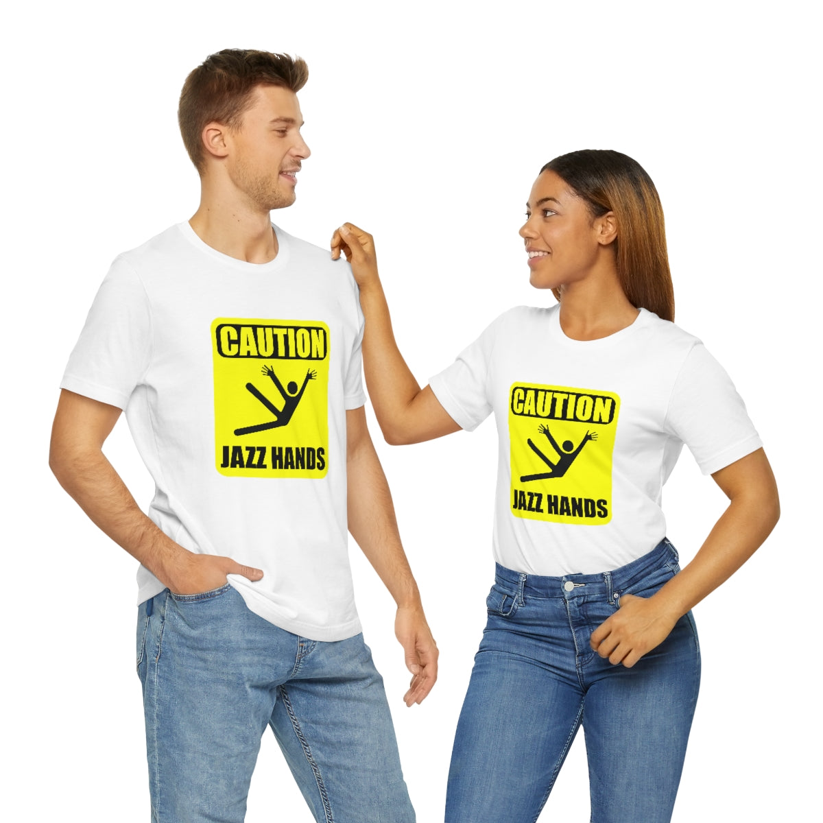 Caution Jazz hands - Funny - Unisex Short Sleeve Tee