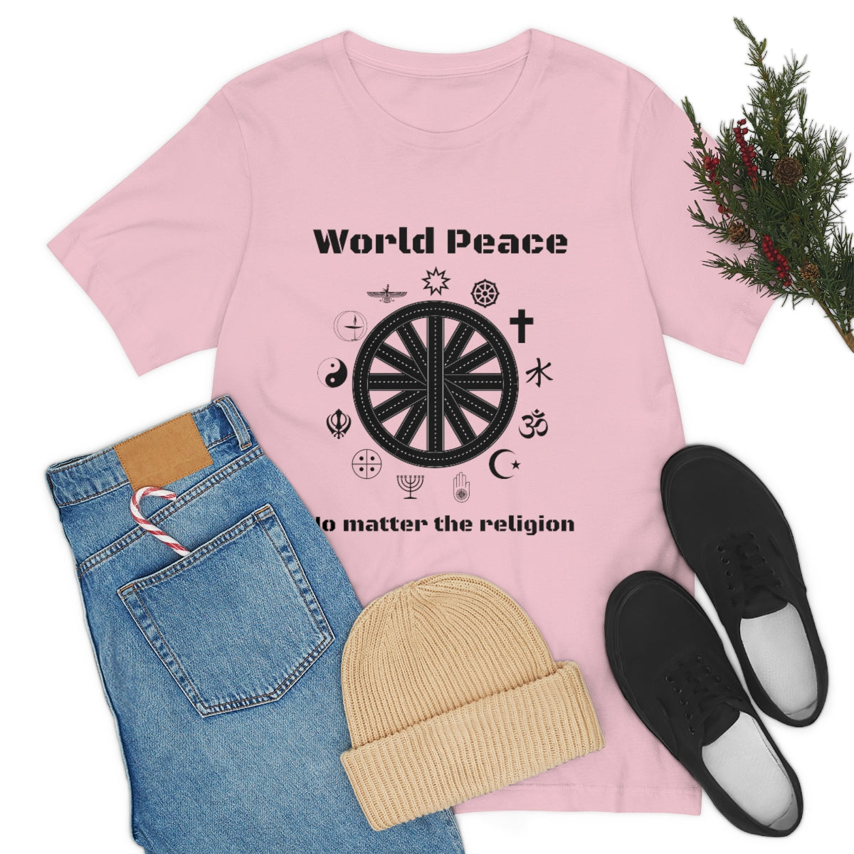 World peace no matter the religion - Unisex Short Sleeve Tee