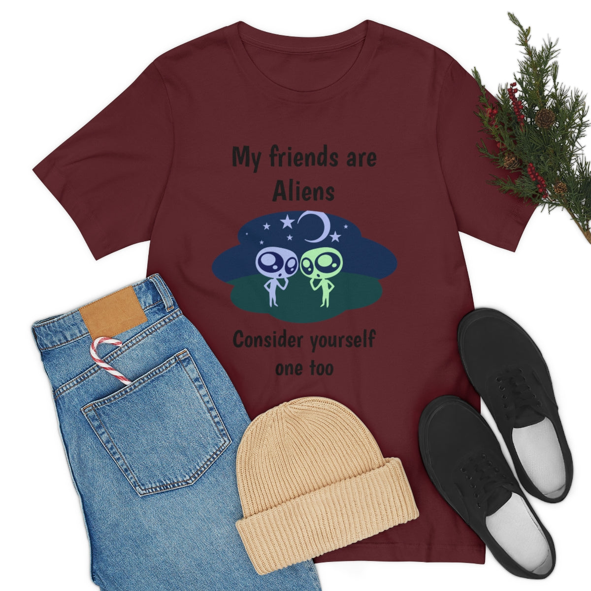 My friends are aliens - Funny Unisex Short Sleeve Tee