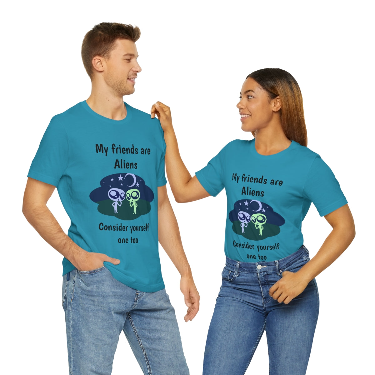 My friends are aliens - Funny Unisex Short Sleeve Tee