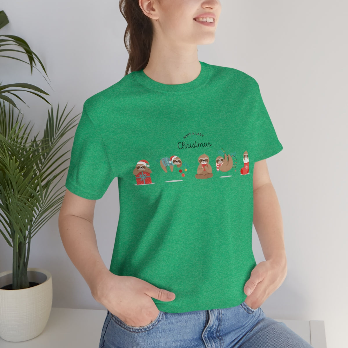 Have a Lazy Christmas - Funny Sloth Unisex Short Sleeve Tee - CrazyTomTShirts