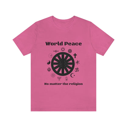 World peace no matter the religion - Unisex Short Sleeve Tee