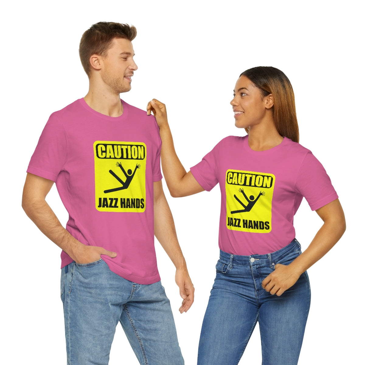 Caution Jazz hands - Funny - Unisex Short Sleeve Tee