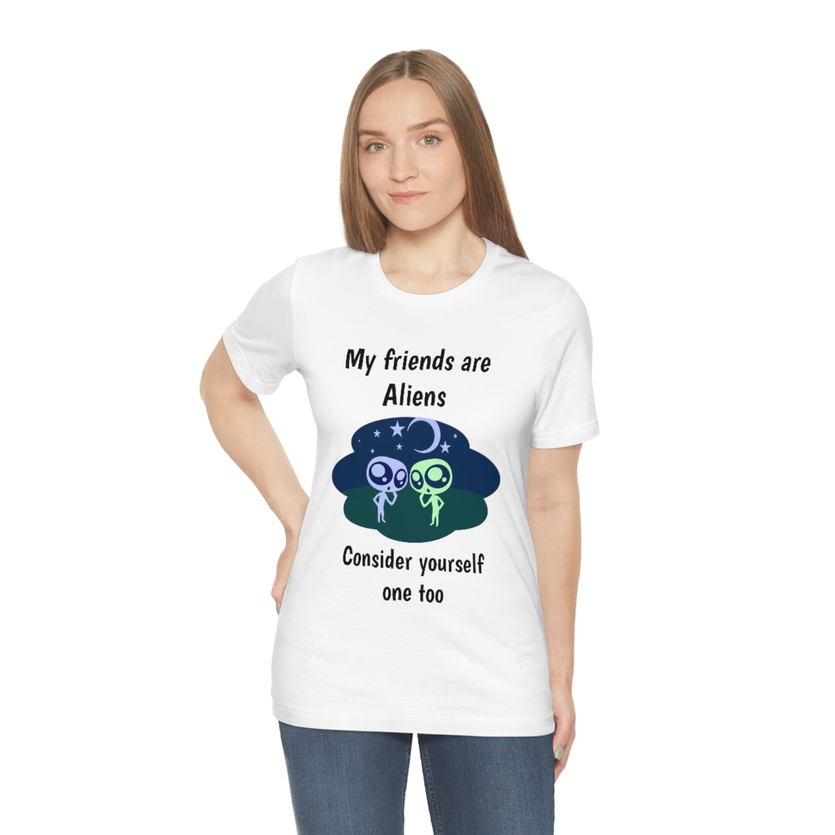 My friends are aliens - Funny Unisex Short Sleeve Tee