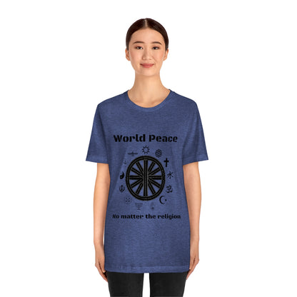 World peace no matter the religion - Unisex Short Sleeve Tee