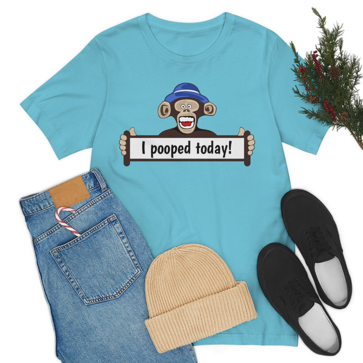 I pooped Today! - Funny Monkey - Unisex Short Sleeve Tee