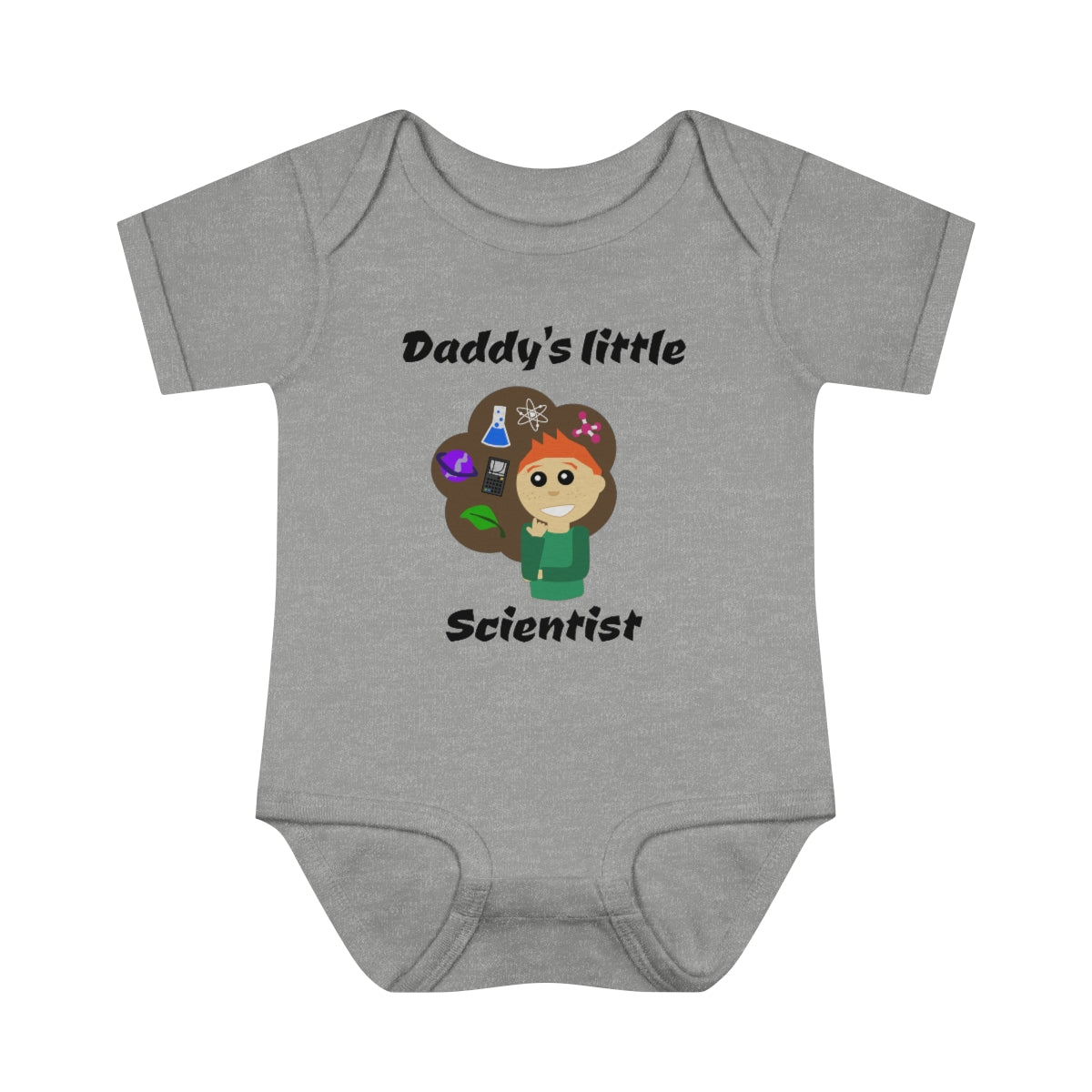Daddy's little scientist - Infant Baby Rib Bodysuit - CrazyTomTShirts