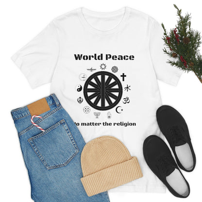 World peace no matter the religion - Unisex Short Sleeve Tee