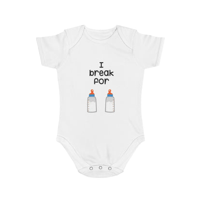 Funny "I break for **" Short Sleeve Baby Bodysuit